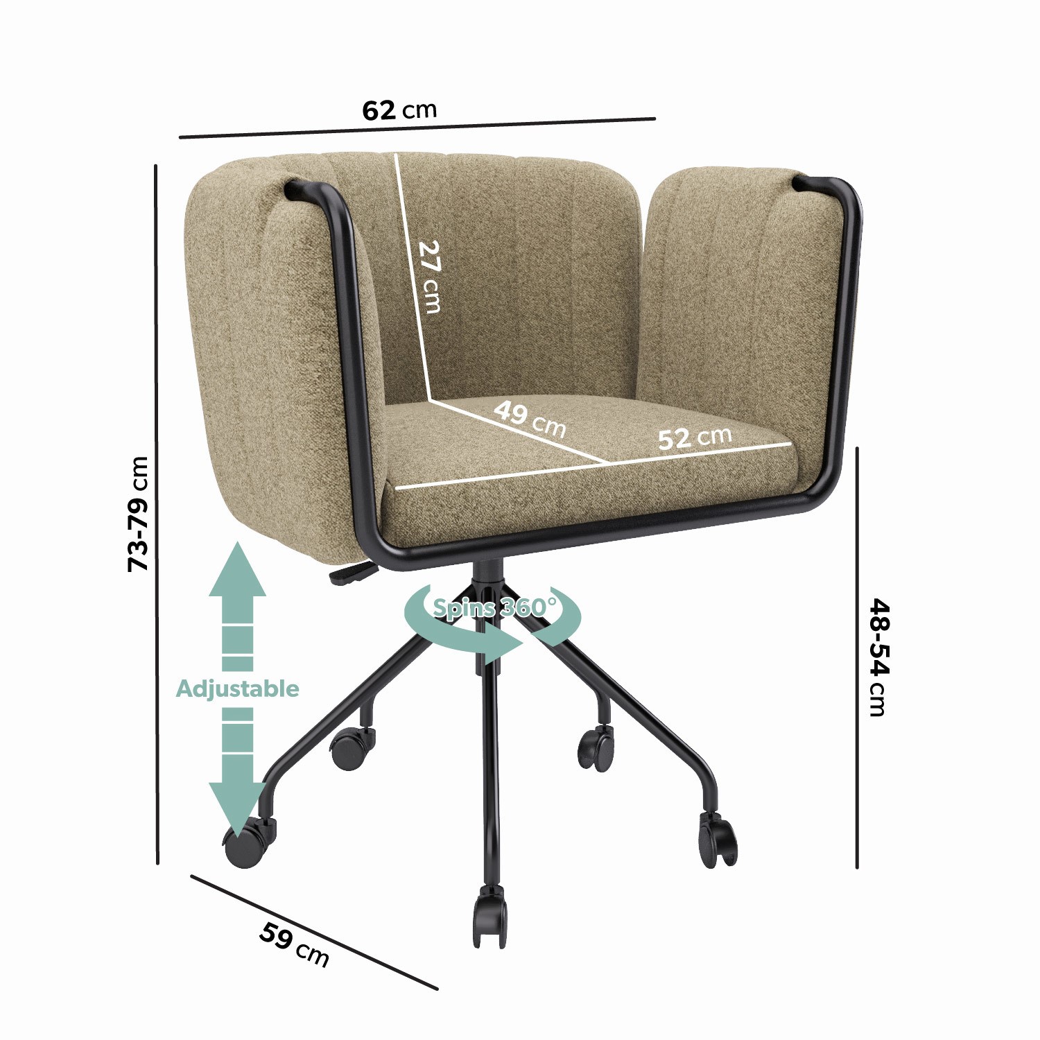 Read more about Mink fabric swivel office chair orlaa